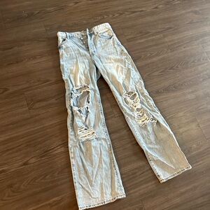 Distressed Light Blue Jeans